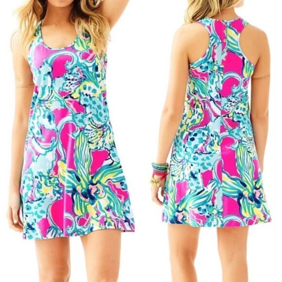 Lilly Pulitzer Melle Trapeze Dress Magenta Hottie Size XXS - Picture 2 of 10